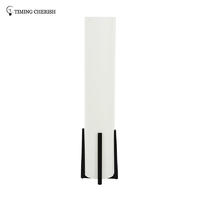 Everest 3 Light H1200MM  Stylish Cylinder  Floor Lamp with Black Timber Base and White Shade