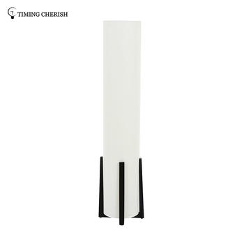 Everest 3 Light H1200MM  Stylish Cylinder  Floor Lamp with Black Timber Base and White Shade