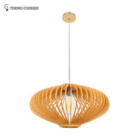 Frisbee 1 Light D580MM Hanging Pendant Lamp in Natural Wood