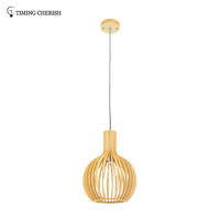 Handmade Modern Pendant Ceiling Lamp in Natural Wood Echo 1 Light D350MM