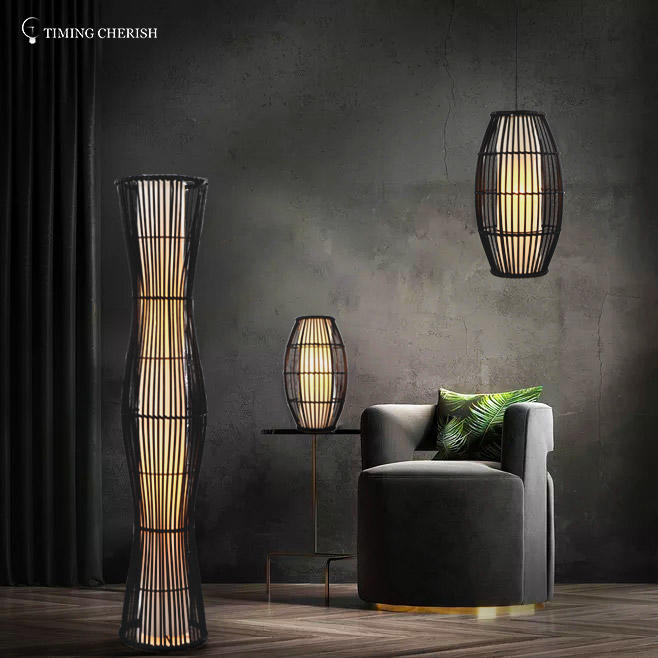 Timing Cherish macrame wood pendant light for business for living room-1